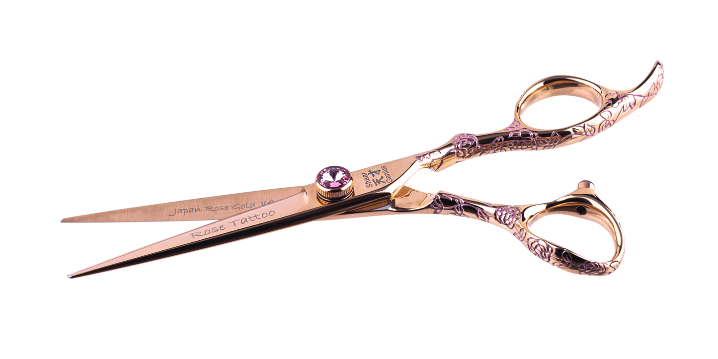 5.5 - 6.6 Rose Tattoo Professional Hairdressing Scissors and 6030 Thinners Bundle