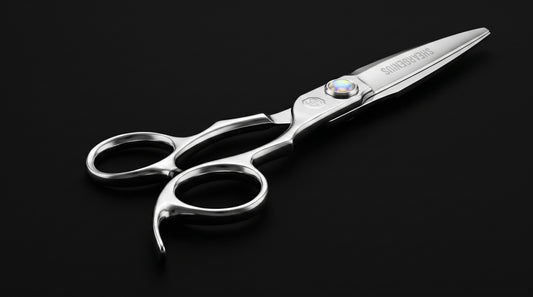 Diamond Professional Hairdressing Scissors - blade macro close up