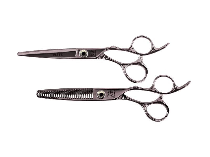 ShearGenius Hairdressing Scissor 5.5 inch / Black Diamante Elite Professional Hairdressing scissor and Thinner Bundle