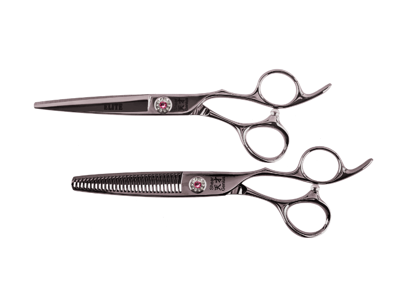 ShearGenius Hairdressing Scissor 5.5 inch / Pink Diamante Elite Professional Hairdressing scissor and Thinner Bundle