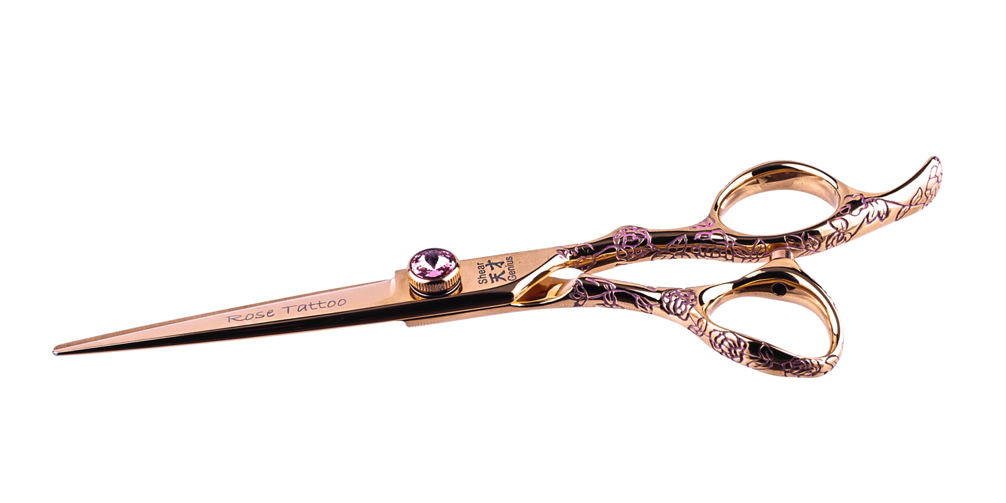 5.5 - 6.6 Rose Tattoo Professional Hairdressing Scissors and 6030 Thinners Bundle
