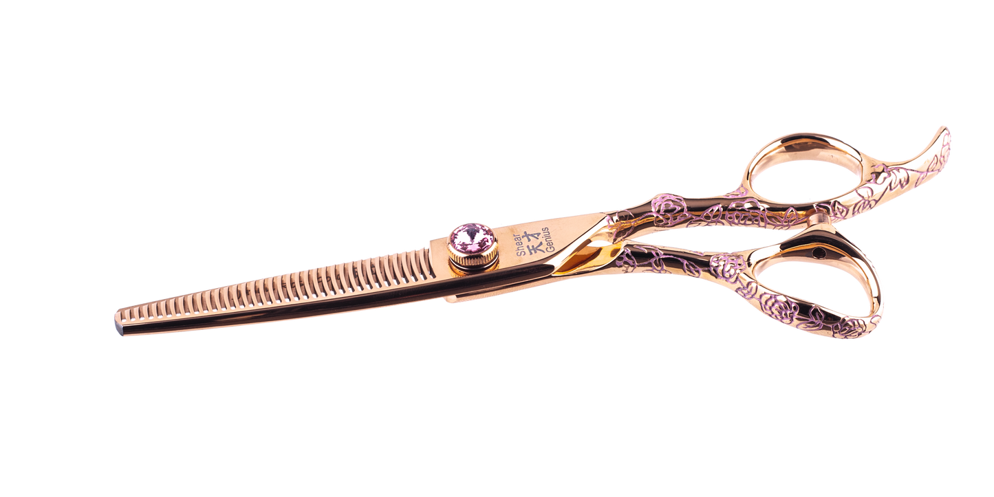5.5 - 6.6 Rose Tattoo Professional Hairdressing Scissors and 6030 Thinners Bundle