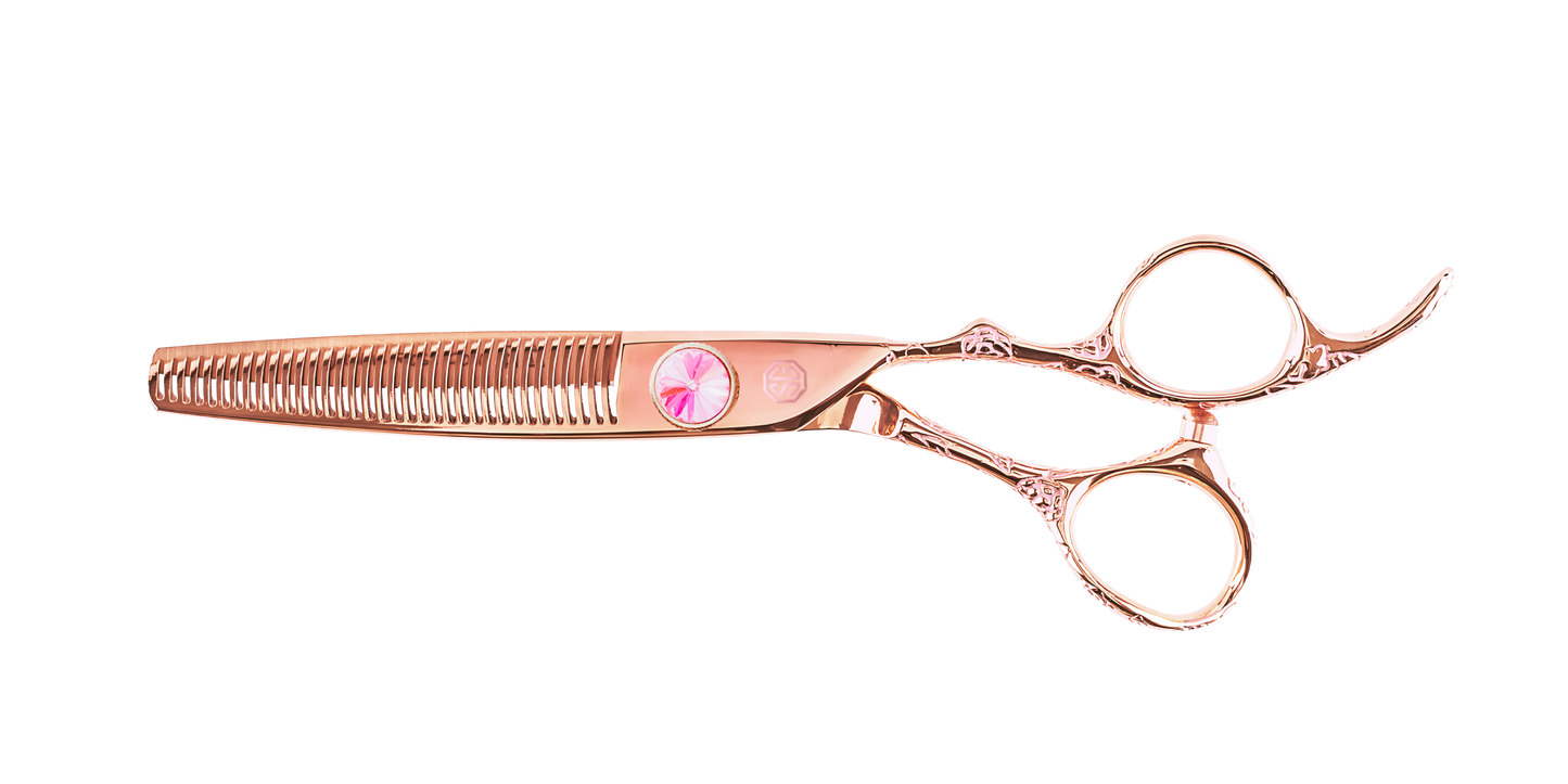 5.5 - 6.6 Rose Tattoo Professional Hairdressing Scissors and 6030 Thinners Bundle