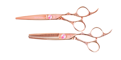 5.5 - 6.6 Rose Tattoo Professional Hairdressing Scissors and 6030 Thinners Bundle