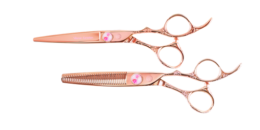 5.5 - 6.6 Rose Tattoo Professional Hairdressing Scissors and 6030 Thinners Bundle