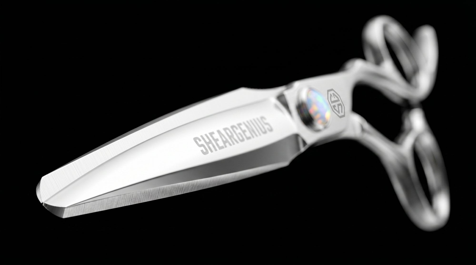 Diamond Professional Hairdressing Scissors - blade macro close up