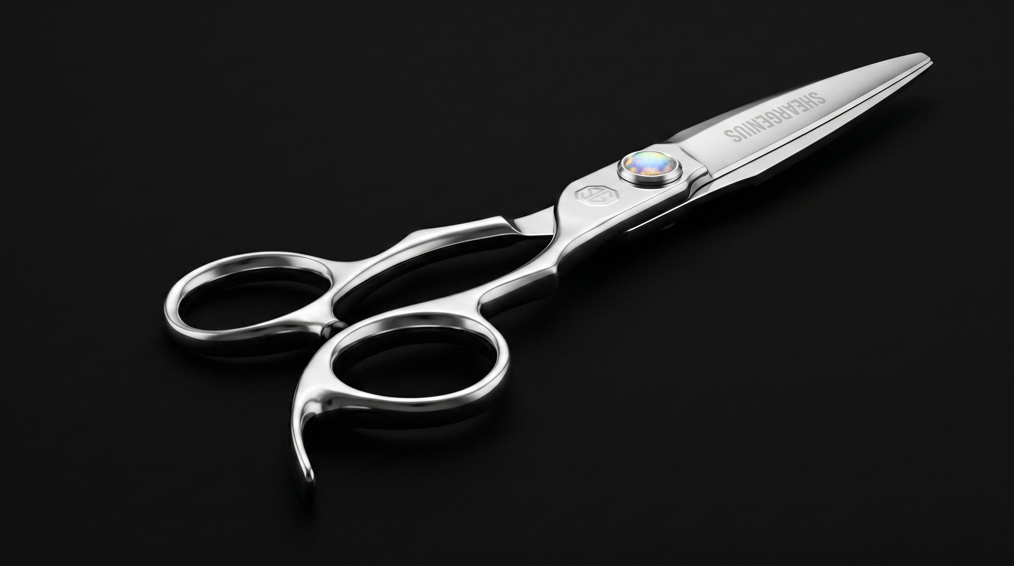 Diamond Professional Hairdressing Scissors - blade macro close up