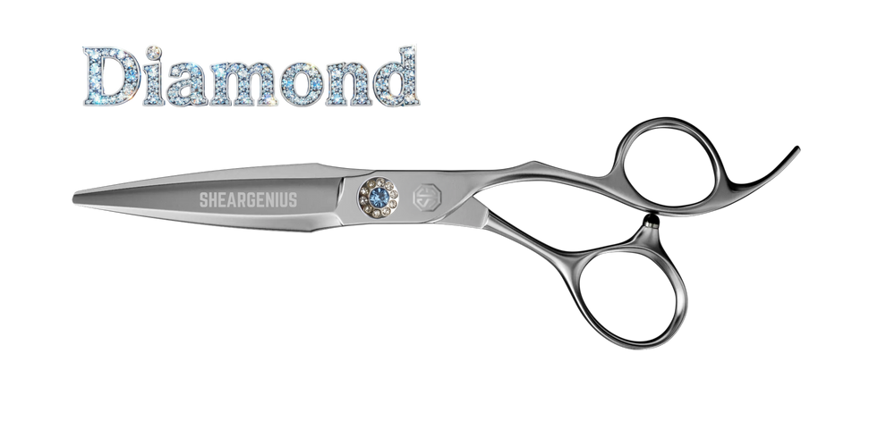 Diamond hairdressing scissor logo wordmark
