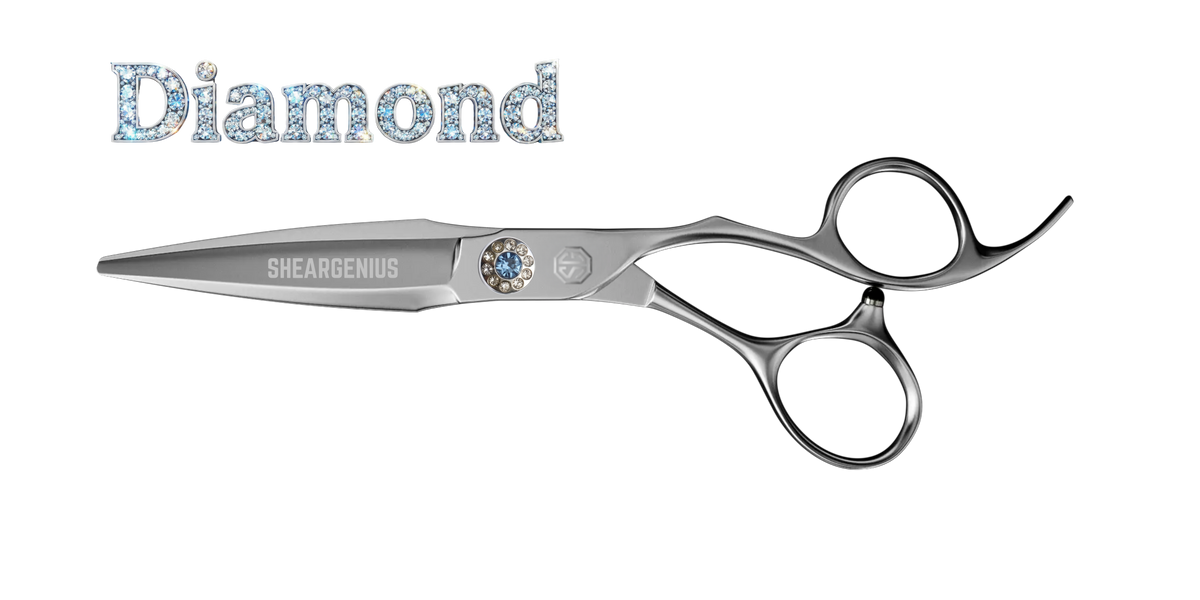 Diamond hairdressing scissor logo wordmark