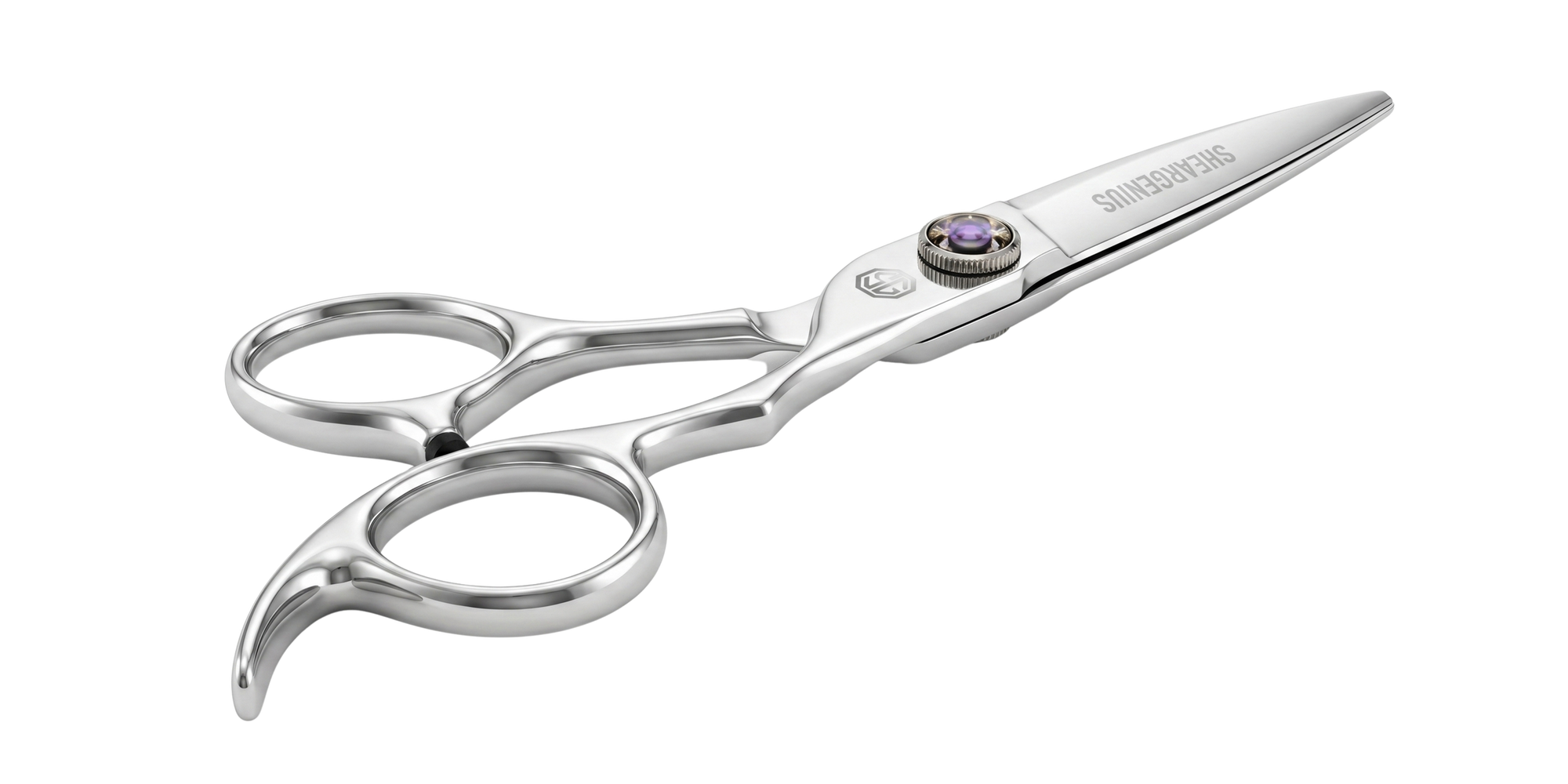 Apex Professional Hairdressing Scissors, three-quarter view, by ShearGenius