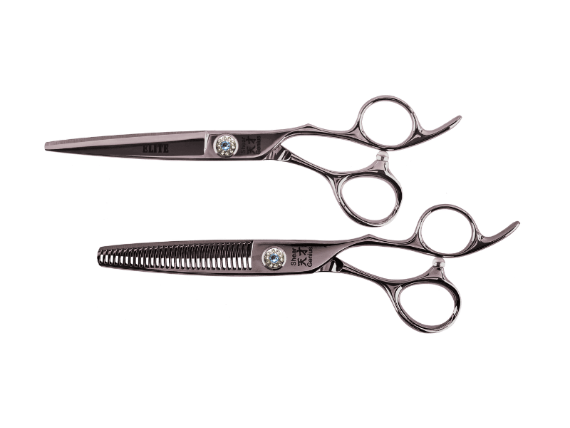 ShearGenius Hairdressing Scissor 5.5 inch / Blue Diamante Elite Professional Hairdressing scissor and Thinner Bundle