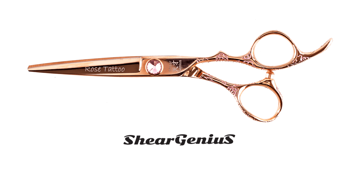 ShearGenius Hairdressing scissor 5.5 / Pearl Rose Tattoo Professional Hairdressing Scissors